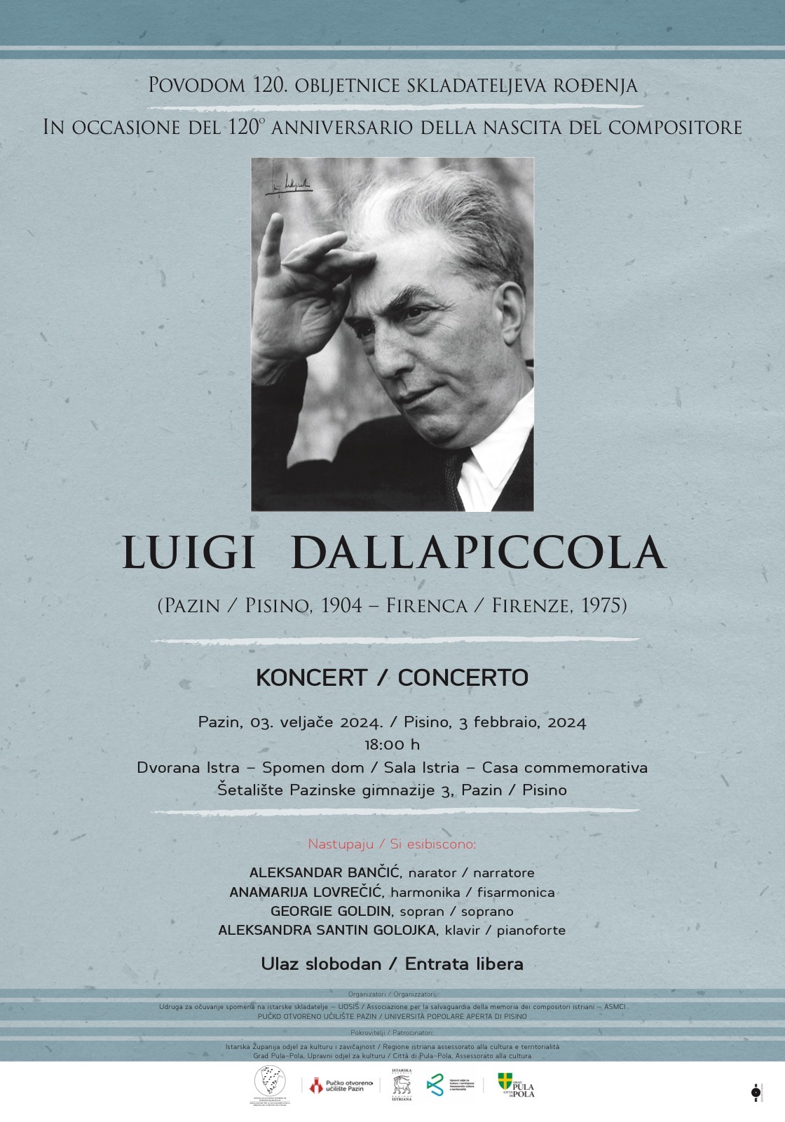 Koncert Luigi Dallapiccola – 120. obljetnica rođenja Koncert Luigi Dallapiccola – 120. obljetnica rođenja