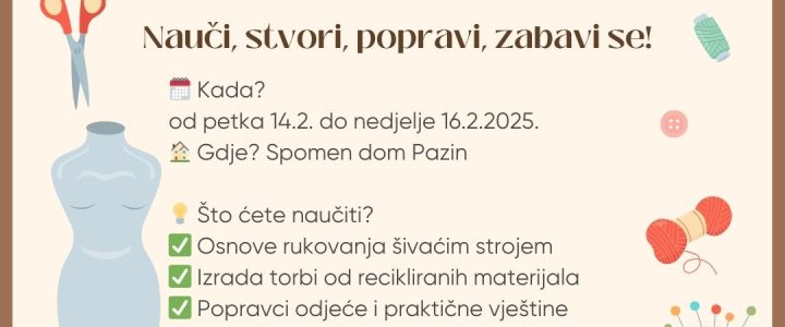 Vikend šivaona: Nauči, stvori, popravi, zabavi se!