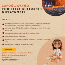 Oglas za radno mjesto – voditelj kulturnih djelatnosti Oglas za radno mjesto – voditelj kulturnih djelatnosti